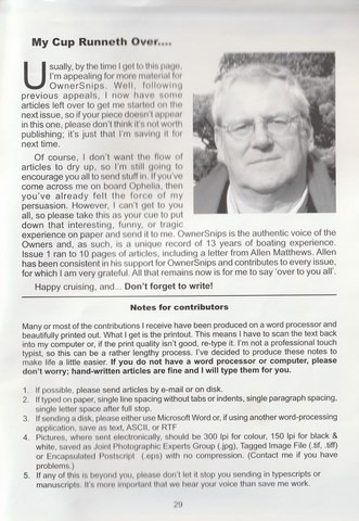 OwnerSnips 5 Spring 1994 Page 2OwnerSnips 26 Autumn 2005 Spring 2006 page 29
