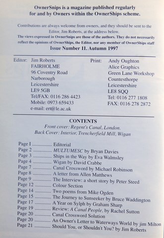 OwnerSnips Issue 11 Autumn 1997 Page 0