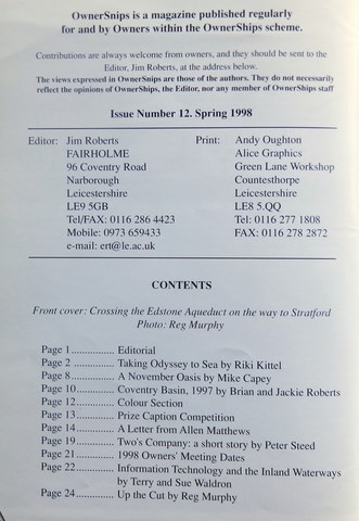 OwnerSnips Issue 12 Spring 1998 Page 0