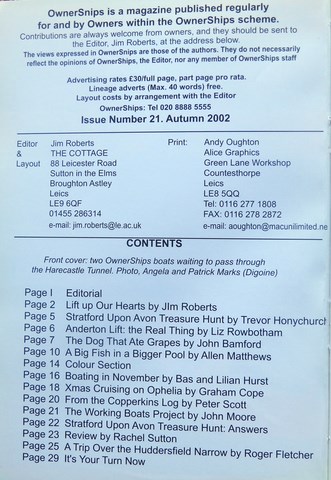 OwnerSnips Issue 20 Spring 2002 Page 0