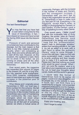 OwnerSnips Issue 24 Autumn 2004 Page 1 